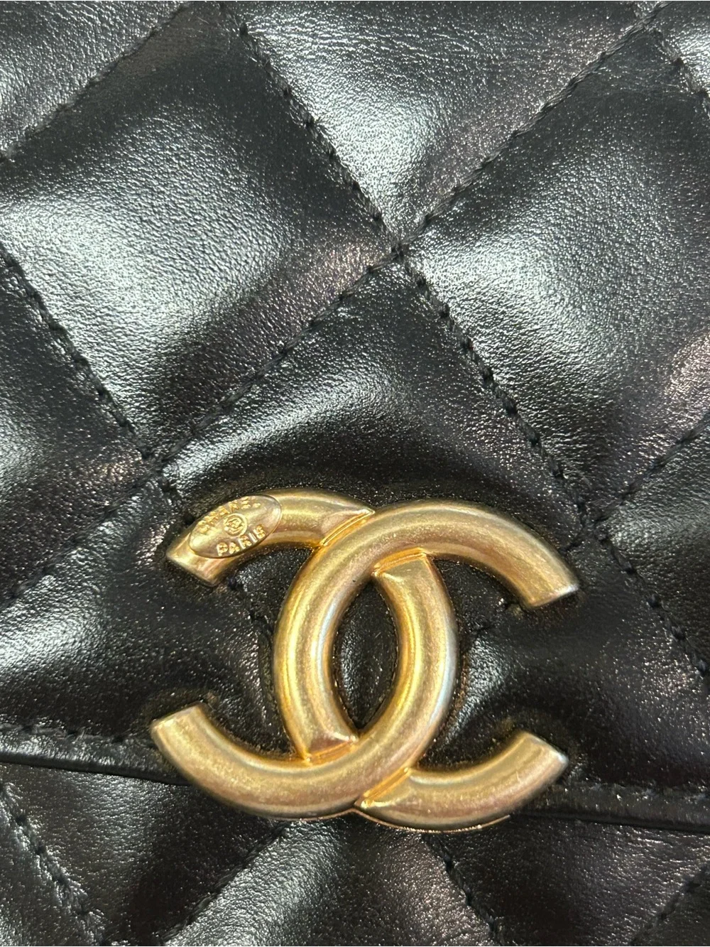 CHANEL Black Quilted Calf Leather Matelasse Cocomark Chain Bag